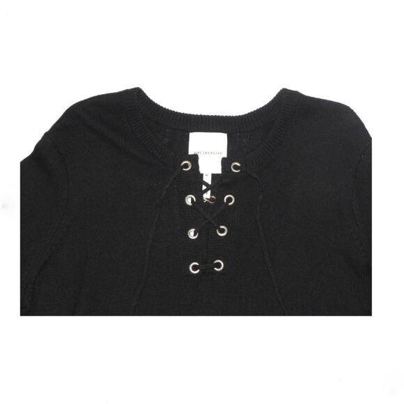 NEW Avec les Filles Black Crop Alpaca Blend Sweater | XL NWT - Picture 7 of 8